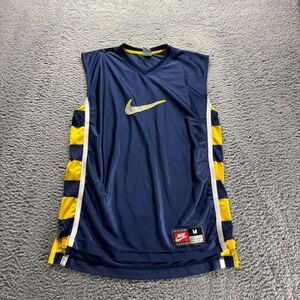 Vintage Nike Basketball Jersey Mens‎ Medium Navy Blue Center Swoosh Basketball